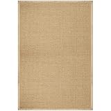 casa pura Sisal Teppich aus Naturfasern mit Bordüre aus Baumwolle | pflegeleicht | Größe wählbar (160 x 230 cm)