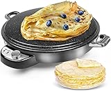 Crepes Maker Scheffler 50 cm Crepe Maker Machine, 2300W 230V Pancake Maker Crepe Maker, Antihaftbeschichtung, Edelstahl Griffe & Sockel (HR-002)