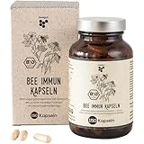 beegut BIO beeImmun 150 Kapseln mit der Weisheit der Bienen (Propolis & Gelée Royal) plus natürlichem Vitamin C, Hagebutte, Reishi & Echinacea in nachhaltiger Verpackung