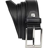 LINDENMANN Leder-Gürtel Herren 35 mm breit, Gürtel Herren Vollledergürtel schwarz, Größe/Size:85, Farbe/Color:schwarz