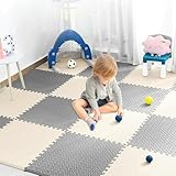 Unipampa Puzzlematte für Babys 20pcs, Spielmatte, Kinderspielteppich, Spielteppich für Baby, Puzzle Teppich, Abwaschbar Bodenschutzmatte, Pflegeleichte Baby Krabbelmatte, Weich rutschfest, 30x30cm