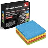 VENTUX GEAR 4X Mikrofasertücher 40×40 cm – 4er Set Mehrfarbig | Weiche Reinigungstücher für Auto, Küche & Haushalt | Stark Saugfähig & Fusselfrei