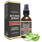 60ml | DR. RADIANCE BIO Retinol Serum Hochdosiert mit Vitamine E, Aleo Vera & Hyaluronsäure - gegen falten und augenringe - Microneedling Anti-Aging Lift Serum, Für Gesicht und Dekolleté