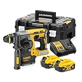 Dewalt 18 Volt SDS-plus Akku Kombihammer DCH273P2T (24 mm) (Dreh- und Schlagstopp, bürstenloser Motor, elektronische Dreh- und Schlagzahlregulierung, LED-Leuchte, 2x 5,0 Ah Li-Ion Akkus, Ladegerät)