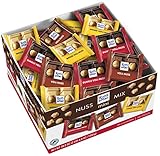 Ritter Sport mini Nuss Mix Thekendisplay, 1,1 kg, weiße, dunkle & Vollmilchschokolade, Schokolade mit ganzen Haselnüssen, knackige Tafelschokolade, Großpackung