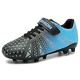 ASHION Jungen Fußballschuh Kinder Footballschuhe Outdoor Athletic Soccer Schuhe,B Blau Schwarz,33 EU