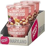 Maryland Studentenfutter Berry 275g Becher Vorratspack  Cranberries, Erdnusskerne, Walnusskerne, Mandeln (blanchiert) und Cashewkerne  Ohne Rosinen (6 x 275g)