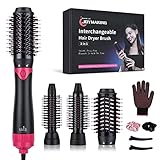 Joymaking 3 in 1 Haartrockner Bürste, Warmluftbürste mit 3 Aufsätzen, Negative Ionic Heißluftbürste Föhnbürste Stylingbürsten und Volumizer Styler für alle Styling