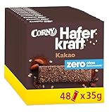 Haferriegel Corny Haferkraft Zero Kakao, ohne Zuckerzusatz, 125 kcal pro Riegel, vegan, 48x35g