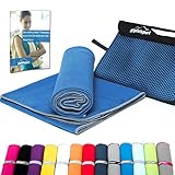 gipfelsport Mikrofaser Handtuch Set - für Sauna, Fitness, Sport I Strandtuch, Sporthandtuch I Blau S: 80x40