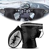 agctrler Motorrad Lenker Handshuhe, Winter Thermo Winddicht Lenkerstulpen Universal, Lenkerhandschuhe Fahrrad Warme Muffs Handschuh für Motorrad-Roller, Schwarz