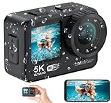 Somikon Unterwasserkamera: Mini-Actioncam mit 5K-Auflösung, wasserdicht bis 21 m, 2 Displays, EIS (Actioncamera, 5k Kamera, Unterwasser Cam)