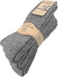 normani 3 Paar Wollsocken 100% Schafswolle Farbe Grau Größe 43-46