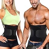 Bingrong Figurformend Bauchweggürtel Neopren Fitness Body Shaper Sport Fitnessgürtel Abnehmen Schwitzgürtel extra stark Sauna- & Schwitzeffekt Sanduhr Figurformer mit Klettverschluss, Grau, L