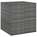 UJCHVHN Outdoor Möbel Garten Kissenbox PE Rattan 100x97,5x104cm Grau Outdoor Aufbewahrungsboxen