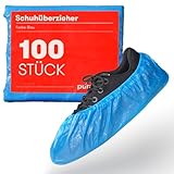 Schuhüberzieher Einweg (100 Stück) - Praktische CPE Überzieher für Schuhe (3g) - Robuste Einweg Überschuhe für Hygiene und Schutz - Perfekt für Haushalt, Klinik, Labor und Handwerk