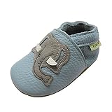 SAYOYO Netter Elefant WeichesLeder Lauflernschuhe Krabbelschuhe Babyschuhe 21/22 (12-18) L Monate,Blau