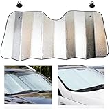 Prelisee Sonnenschutz Auto Frontscheibe Frontscheibenabdeckung Auto Abdeckung Windschutzscheibe, Hitzeschutz faltbar (140cm x 70cm)