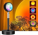 Sunset Lamp,16 Farben 360° Rotation Sonnenuntergang Projektorlicht, LED Romantische Visuelle Stimmungslampe,Sonnenuntergangslampe App Smart Control für Fotografie Live-Stream Party Dekor
