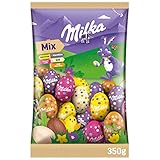 Milka Eier Mix 1 x 350g I Osterschokolade Einzelpackung I 5 Geschmacksrichtungen I für das Osternest und zum Verstecken I Süßigkeiten zu Ostern aus 100% Alpenmilch Schokolade