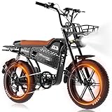 EVERCROSS EK30 PRO Fatbike für Erwachsene, 20' x 4.0 Reifen Elektrofahrrad bis zu 25KM/H,48V 18Ah E Bike mit 250W Motor, Reichweite 110 km, Leistungsstarkes elektrisches Elektro Offroad Fahrrad Ebike