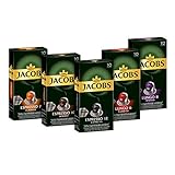 Jacobs Kaffeekapseln, Probierbox Nespresso®* kompatible Kapseln mit 5 verschiedenen Sorten, 5 x 10 Getränke , 50 Stück (5er Pack)