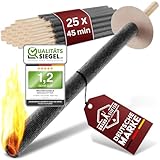 Brandstifter® 25 x bis zu 45 Minuten Fackeln für Hochzeit, Kinder Wanderung. Kinderfackeln Schwarz Wachsfackeln für Fackelwanderung wandern draußen mit Handschutz Garten min