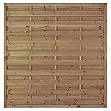 Sichtschutzzaun Holz 180x180 cm – Lamellenzaun aus druckimprägniertem Kiefer/Fichte, blickdichtes Zaunelement für Garten, Terrasse & Balkon „Berlin“