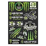 Diyxisk Monster Scratch Auto Aufkleber, Monster Energy Aufkleber Bogen, Sponsoren Aufkleber, Moto Motocross Stickers Kit, für Offroad Motorräder und Helme Motorrad Enthusiasten (Dinosaurier)