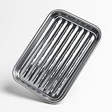 Gardenko Grillschale Edelstahl 35 x 24 cm – Wiederverwendbare Grillpfanne mit Löchern für Gemüse, Fleisch & Fisch – Grillkorb für Gasgrill, Holzkohlegrill & Elektrogrill – Spülmaschinenfest, Rostfrei