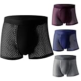 Kunoli Bambus Boxershorts Herren 4-Pack, Bambus Unterwäsche Herren für Sommer und Sport, Anti Scheuern Herren Atmungsaktive Unterhosen, Bamboo Underwear Men Multipack