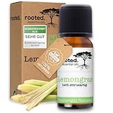 rooted.® BIO Zitronengrasöl [100% NATURREIN] - Echtes Lemongras - Ätherisches Öl für Aromatherapie, Duftlampe, Diffusoren, Raumduft, Duftkerzen und -Seifen (10ml)