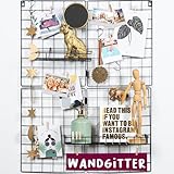 Gadgy Wandgitter schwarz 2er Set | Metallgitter Zimmer Deko Aesthetic | Pinnwand groß | Gitter Pinnwand Küche | Schreibtisch Deko | Fotohalter Wand