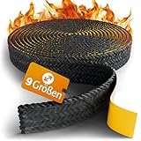 Komplett-Lösung für Ofen & Kamin - Professionelles Ofendichtband 3m, Kamin Dichtband, Kamindichtung, Ofenrohr Dichtung, Kamintür, Scheibendichtung für Kaminöfen Ofendichtung, Dichtschnur. (10mm x 3mm)