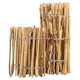 BooGardi Staketenzaun · 14 Größen · 120cm hoch · 5m lang · Lattenabstand 3-5cm · Kastanienzaun aus Haselnuss Gartenzaun Holzzaun