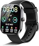 Smartwatch Damen Herren, 1.91'' Zoll HD Smart Watch mit Bluetooth Anrufe, Fitness Tracker Schrittzähler mit 110+ Sportmodi, Schlafmonitor SpO2 Herzfrequenz, IP68 Wasserdicht Fitnessuhr für Android iOS