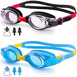 Trusiel Schwimmbrille für Kinder Alter 5-13 Jahre, Profi Kinder Schwimmbrille für Jungen Mädchen, Antibeschlag UV-Schutz wasserdicht komfortables Silikon mit klarer Sicht