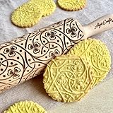 IRISH KNOTEN Teigroller für DIY Küche, Teig & Plätzchen. Präge Teigroller mit Klee Herzen. Gravierte Nudelholz mit Muster von Algis Crafts