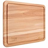 Creative Home Schneidebrett Holz | 30,5 x 22,5 x 1,5 cm | Holzschneidebrett mit Saftrille | Umkehrbar Schneidbrett | Holzbrett Küche Ideal für Brot, Fleisch, Gemüse, Käse & Schinken