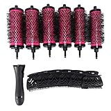 Liseng 6 Stück Keramik Lonic Runde Haarbürste Barrel Friseursalon Styling Barrel Curling Brush Tool Set(35mm*2, 40mm*2 45mm*2 ）