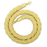 Rungenseil Gedrehtes Seil Absperrseil Gelbe geflochtene Warteschlangen-Absperrseile aus Hanf for Konzerte, Museen, Banken, Messen, Restaurants, Hotels (Farbe: 1 Packung, Größe: 5 m) (Color : 1 Pack)