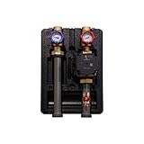 SUNEX® Pumpengruppe für Heizkreis GPO DN25 mit GRUNDFOS UPM3S Auto 25-60 Umwälzpumpe – Heizkreisstation mit Wärmedämmung, Thermometern & Rückschlagventil, AG 1½″ / IG 1″, max. 6 bar, 90 °C
