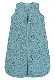 Sterntaler Baby Unisex Schlafsack Baby Schlafsack Musselin 110cm Eisbär Elia - Schlupfsack Baby, Pucksack Baby - dunkeltürkis, 110cm