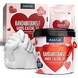 Amari ® Handabdruck Set für Paare – 3D Gipsabdruck Set Valentinstag, Hochzeit, Jahrestag, Weihnachten – hochwertiges Gipsabdruckset