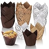 150 Stück Muffinförmchen Papier, Muffins Papierförmchen, Cupcake Formen Papier, Muffinförmchen Tulpe, Backförmchen Papier für Hochzeit Kinder Geburtstag Partyzubehör