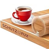 SCHUTZ-FUX Tischfolie 2mm transparent - Tischschutz mit schräger Kante, durchsichtige Tischdecke abwaschbar, Verschiedene Größen, nach Maß, Made in Germany (80 x 120)