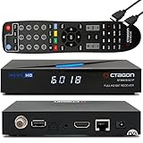 Octagon SFX6018 S2+IP no WiFi H.265 HEVC 1x DVB-S2 HD E2 Linux Smart Receiver, Satelliten Receiver mit Aufnahmefunktion, Kartenleser, YouTube, Web-Radio, EasyMouse HDMI-Kabel, Schwarz