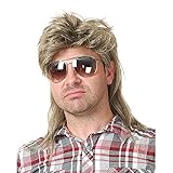 Männer Blonde Vokuhila 80er Mullet Perücke Herren Lang...