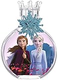 Frozen II Parfüm für Kinder: Eau de Toilette im schönen Glasflakon, Glitzer Schneeflocke und Krönchenverschluss mit Anna & Elsa, Duft für Mädchen (100ml)