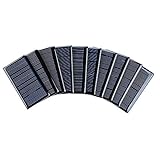 SUNYIMA 10 Stück 5V 60mA MINI Solarpanel Epoxy Solarpanel Polykristalline Solarzellen für Solarbatterieladegerät DIY Solar Syatem Kits 68mmx37mm 5V Mikro Solarmodule